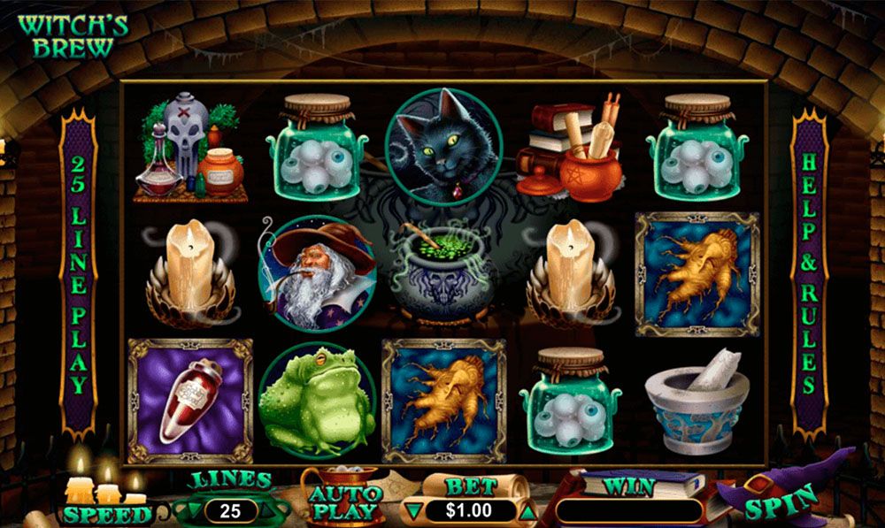 Witch's Brew slot machine by Realtime Gaming